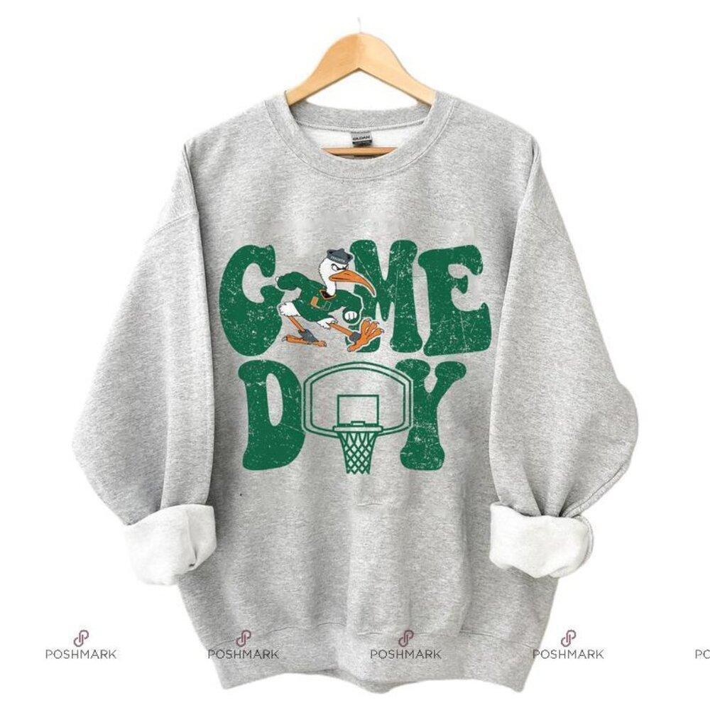 Col Game Day Miami Hurricanes Basketball Basketball N Sweatshirt Retro Vtg